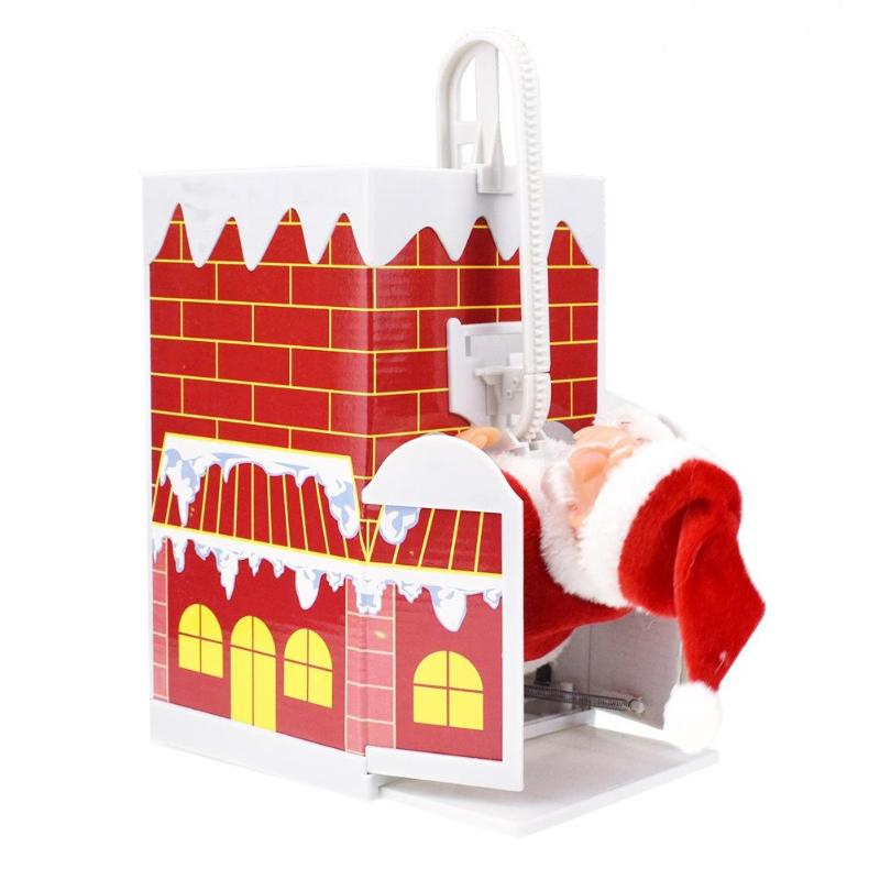 Bambini Babbo Natale Santa Claus  Giocattolo Arrampicata Camino con Musica