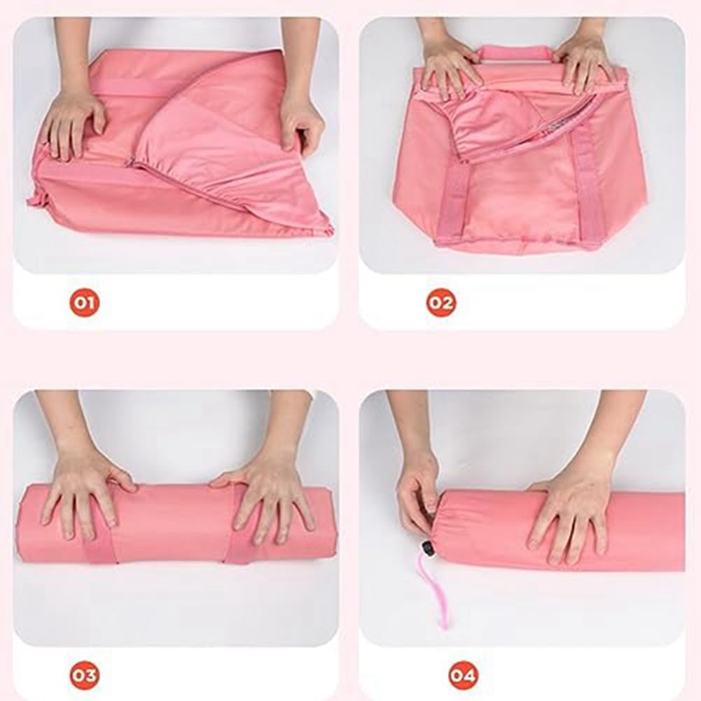 Secchio per Pediluvio Pieghevole Portatile – Con Borsa per il Viaggio e Materiale Impermeabile ROSA
