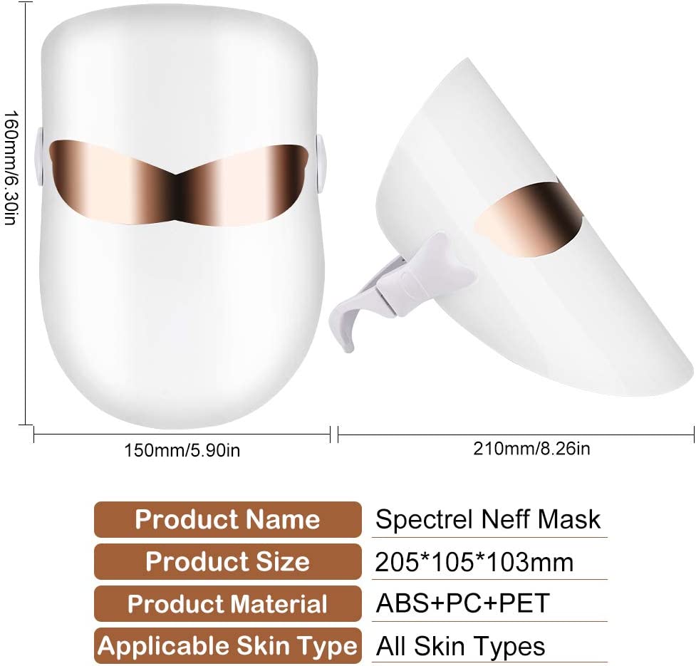 Maschera per terapia della luce del viso con USB a uso domestico