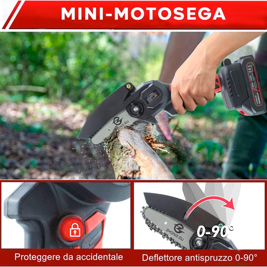 Mini motosega doppia batteria motosega elettrica da 48v più valigetta