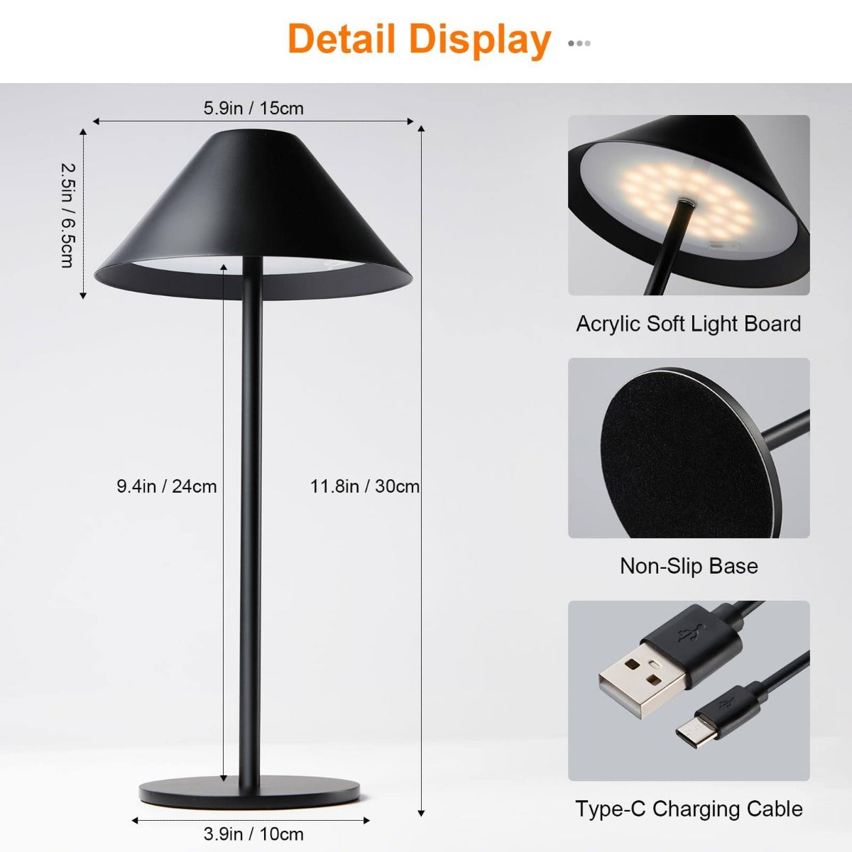 Lampada da tavolo led dimmerabile lampada da scrivania senza fili