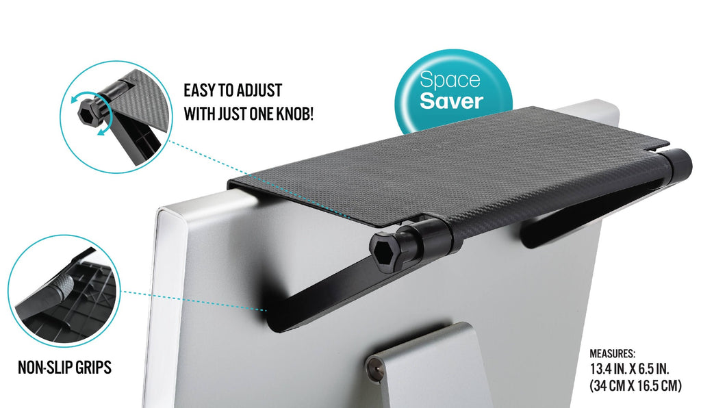 Supporto monitor staffa router pieghevole, 33x16 cm vassoio superiore tv ripiano per decoder tv box regolabile