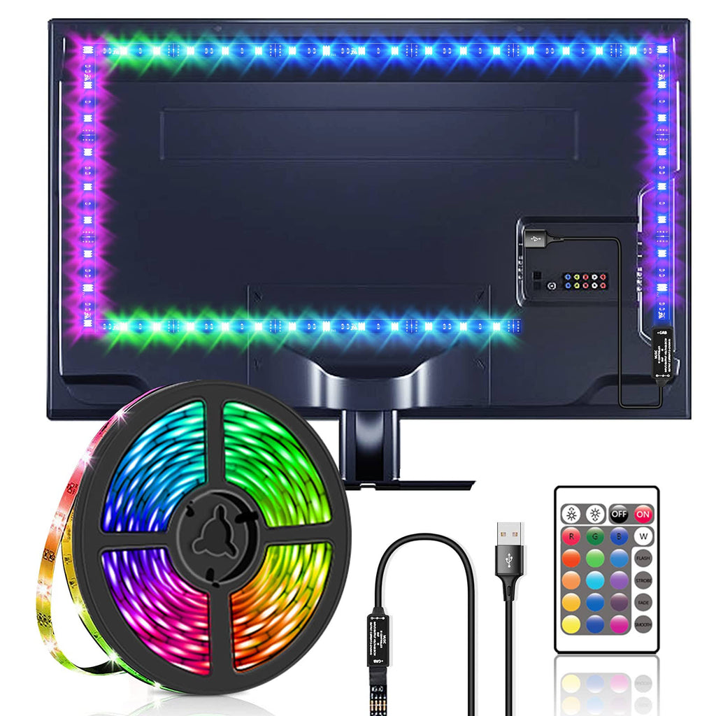 Kit Tv Striscia Strip Led Usb Rgb 5V Per Retroilluminazione 2Mt 3 Mt 5Mt
