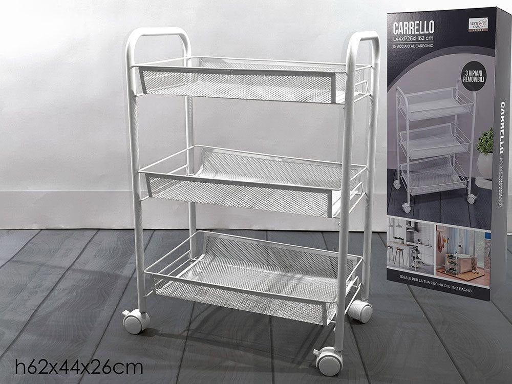 Carrello portaoggetti da cucina in metallo a 3 livelli carrello per frutta verdura carrello per cassetti ruote per mobili scaffale organizzatore scaffale a 3 strati