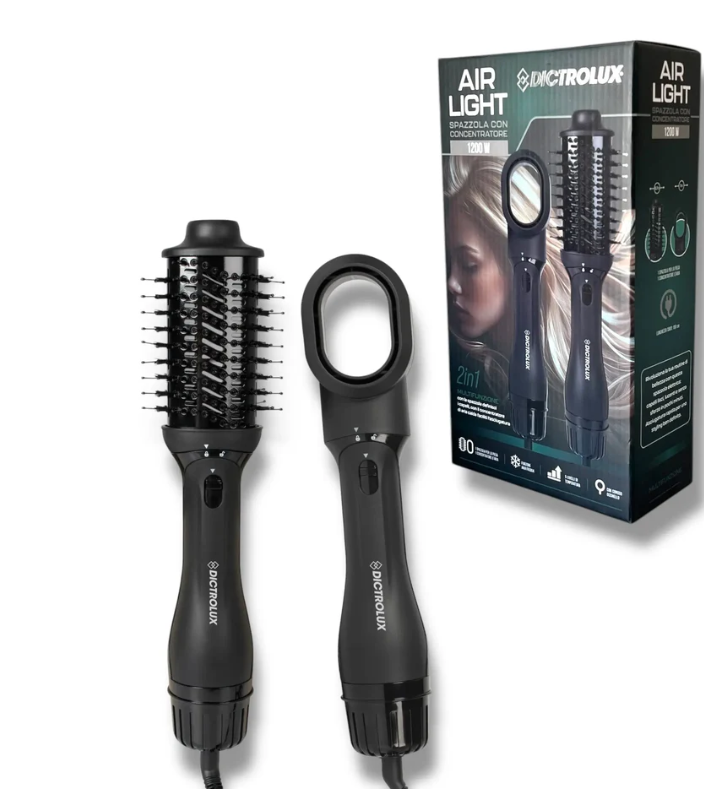 Spazzola Multifunzione 2 in 1 Air Light 1200W Dictrolux – Asciuga e Modella con Tecnologia Avanzata