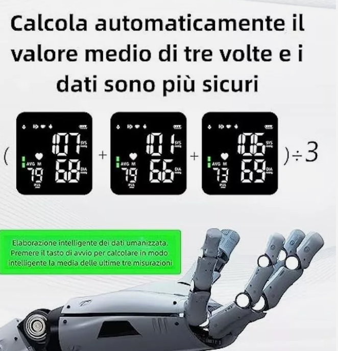 Misuratore di Pressione da Polso – Display LED HD Retroilluminato, Modalità Silenziosa, Funzione Vocale, Doppio Utente