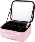 Borsa per Trucco con Specchio Illuminato a LED – Custodia da Viaggio con 3 Impostazioni di Colore, Elegante e Funzionale