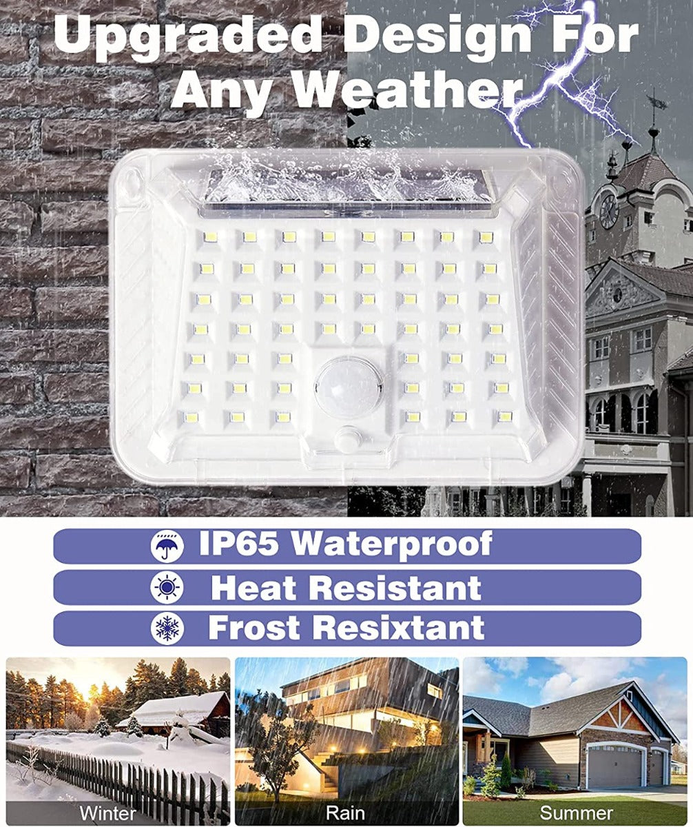 Luci solari per esterni Wireless LED Sensore di movimento solare Luci 3 modalita Illuminazione grandangolare 120 °  Impermeabile,