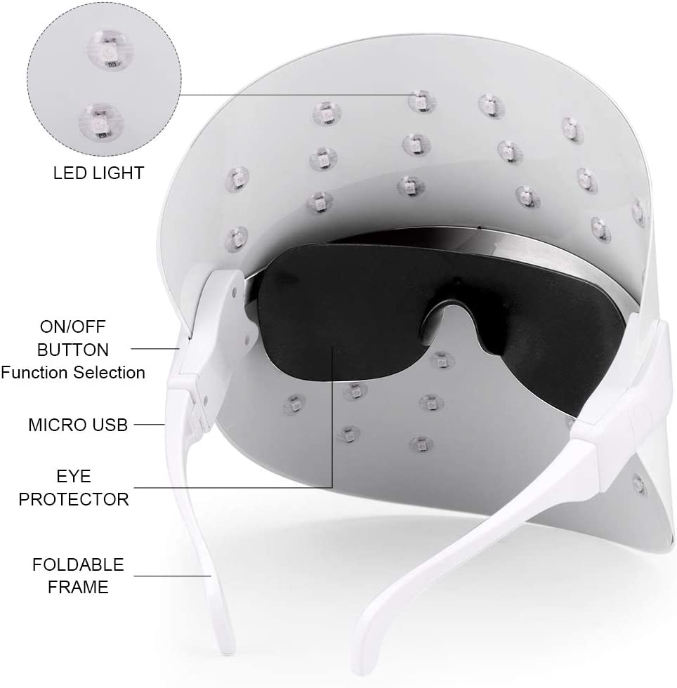 Maschera per terapia della luce del viso con USB a uso domestico