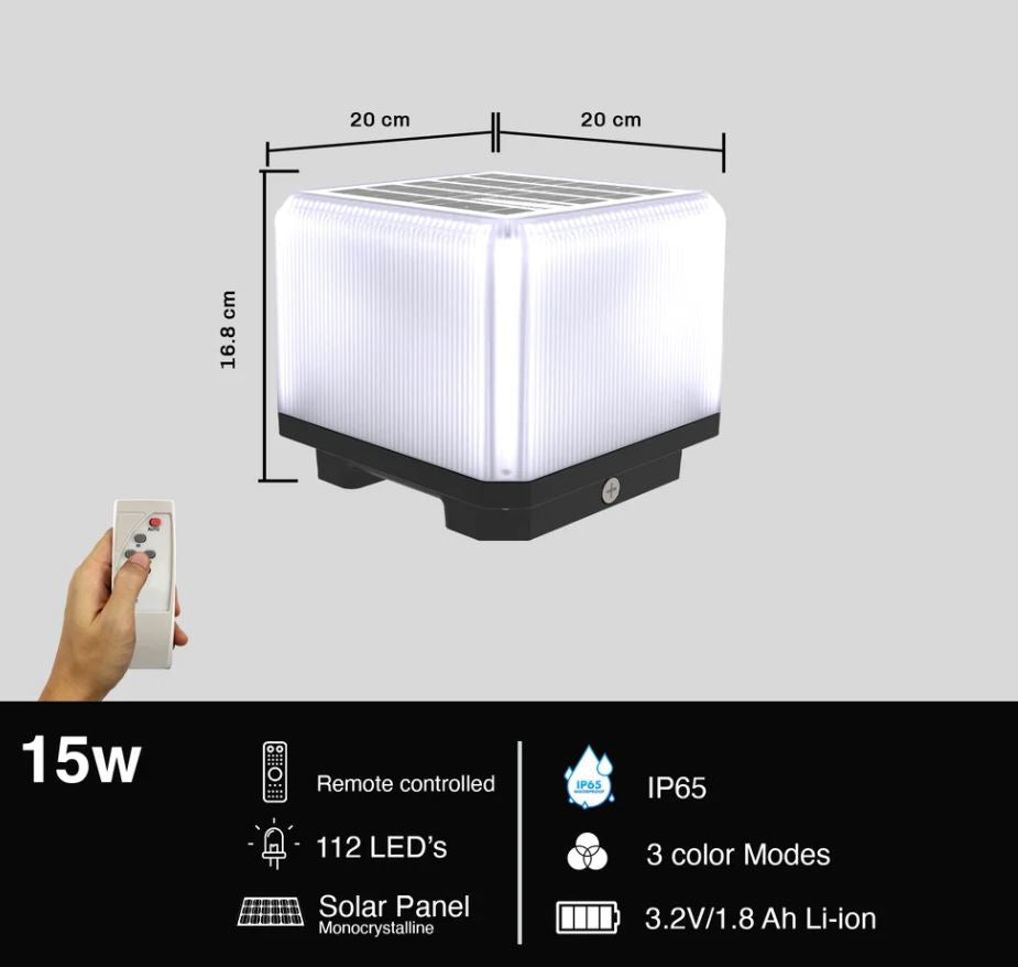 Lampada Solare ZQ100-3C LED 15W per Cancelli: Eleganza, Efficienza ed Eco-Sostenibilità
