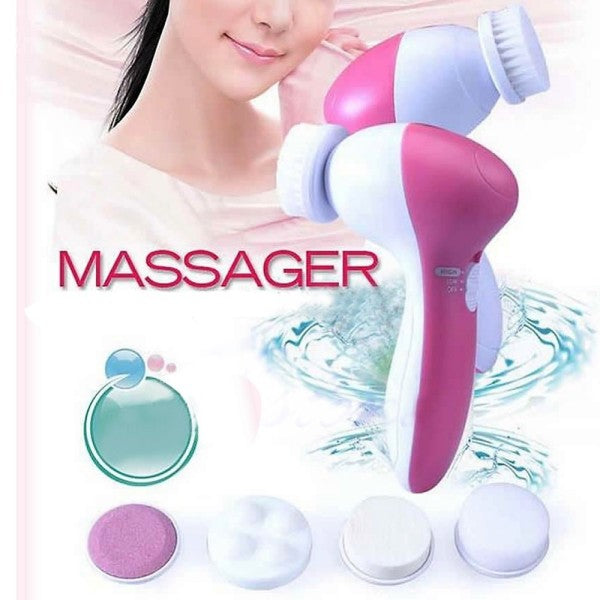 Massaggiatore Viso Corpo Facciale Purificatore 6 In 1 Massaggio Spazzola Pulizia