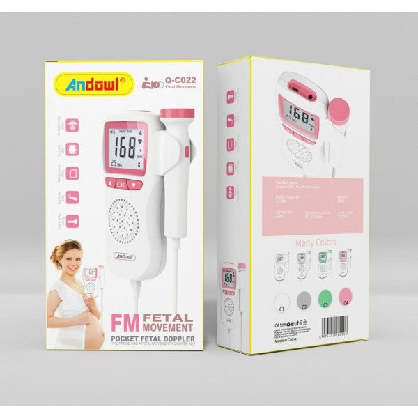 Monitor cardiaco movimento fetale doppler gravidanza tascabile q-c022 a batteria