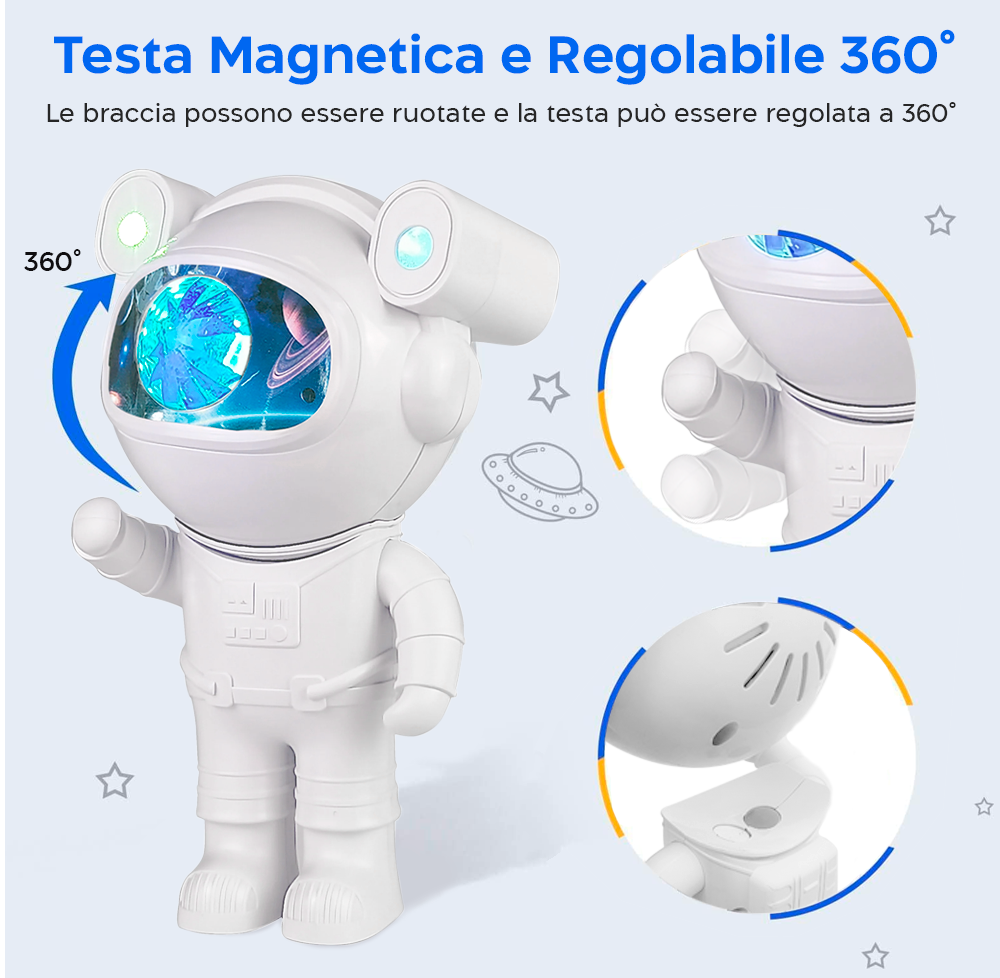 Lampada astronauta lampada proiettore stellato galassia con telecomando