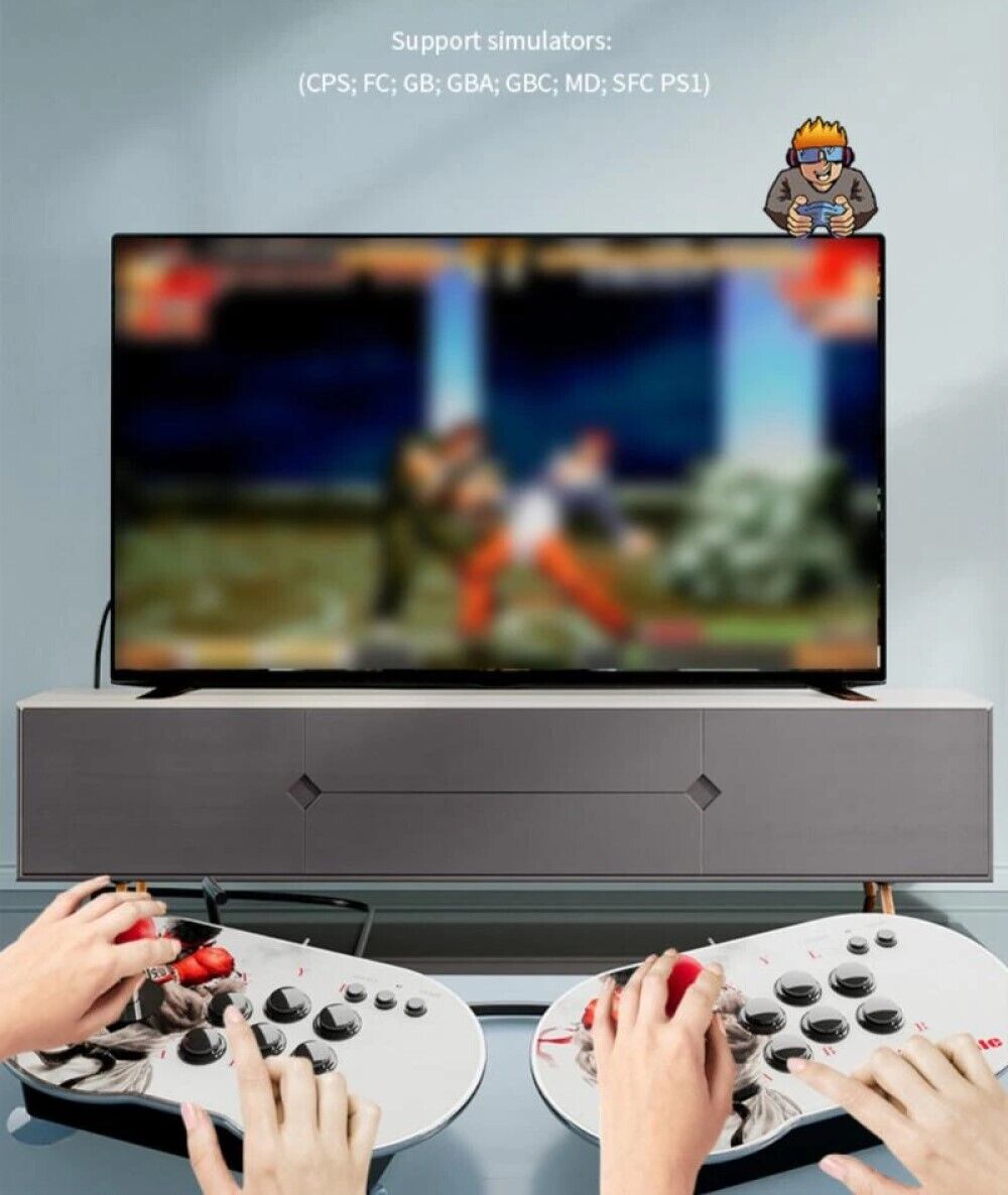 Console videogiochi retro' 2 giocatori joystick 10000+ giochi cabinato