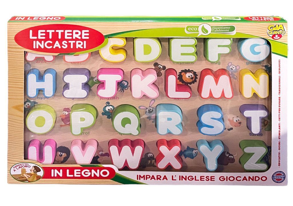 Lettere Incastri In Legno Gioco Giocattolo Bambini sar