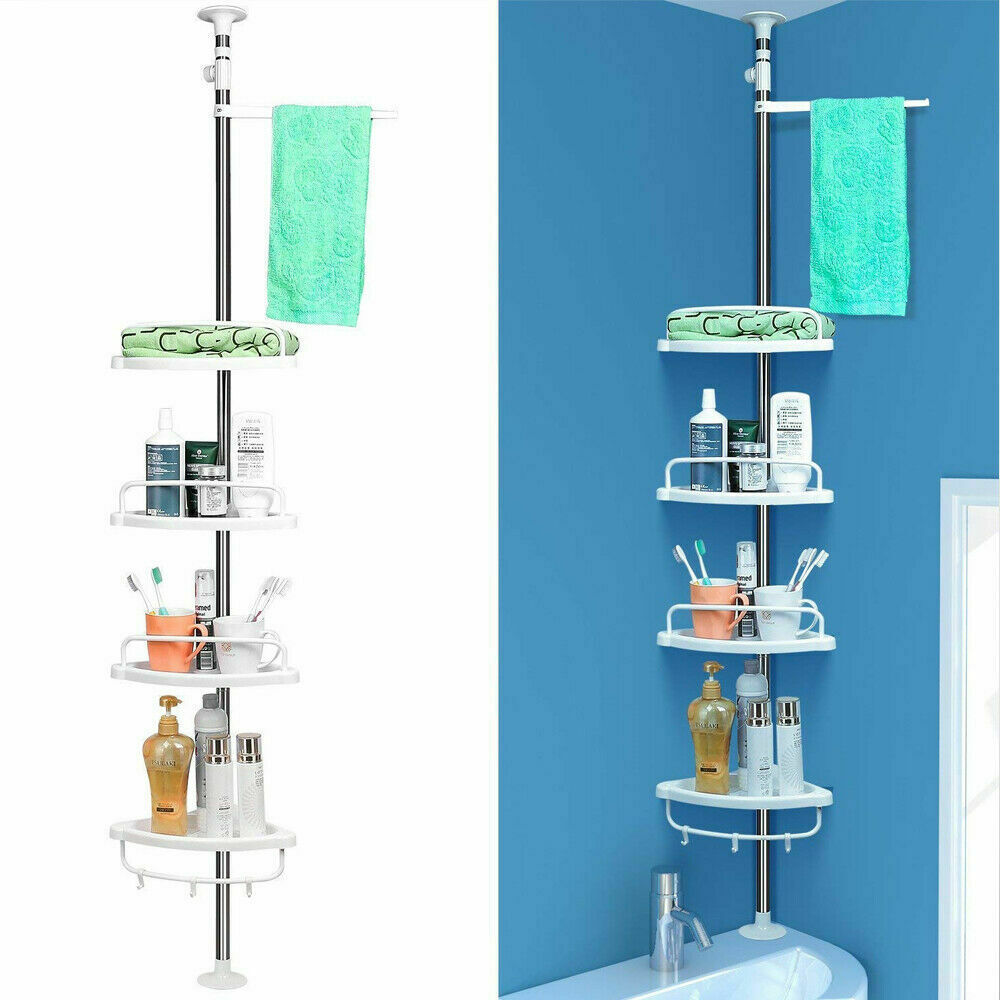 Scaffale Angolare da Bagno Telescopico Salvaspazio Regolabile