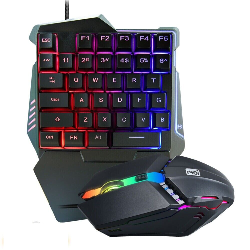 One hand keyboard tastiera e mouse da gioco g506 usb pro gaming colore luci rgb
