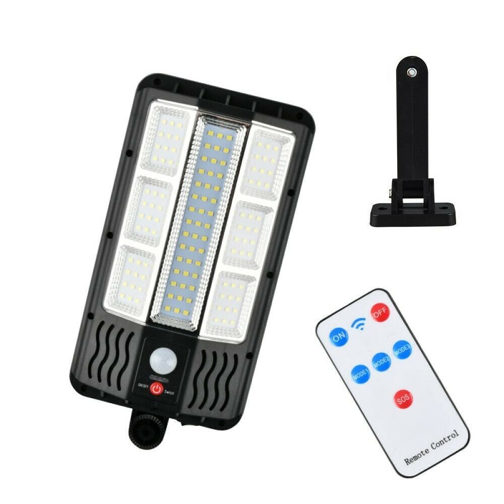 Faro lampione stradale pannello solare con sensore telecomando 117led smd ta146