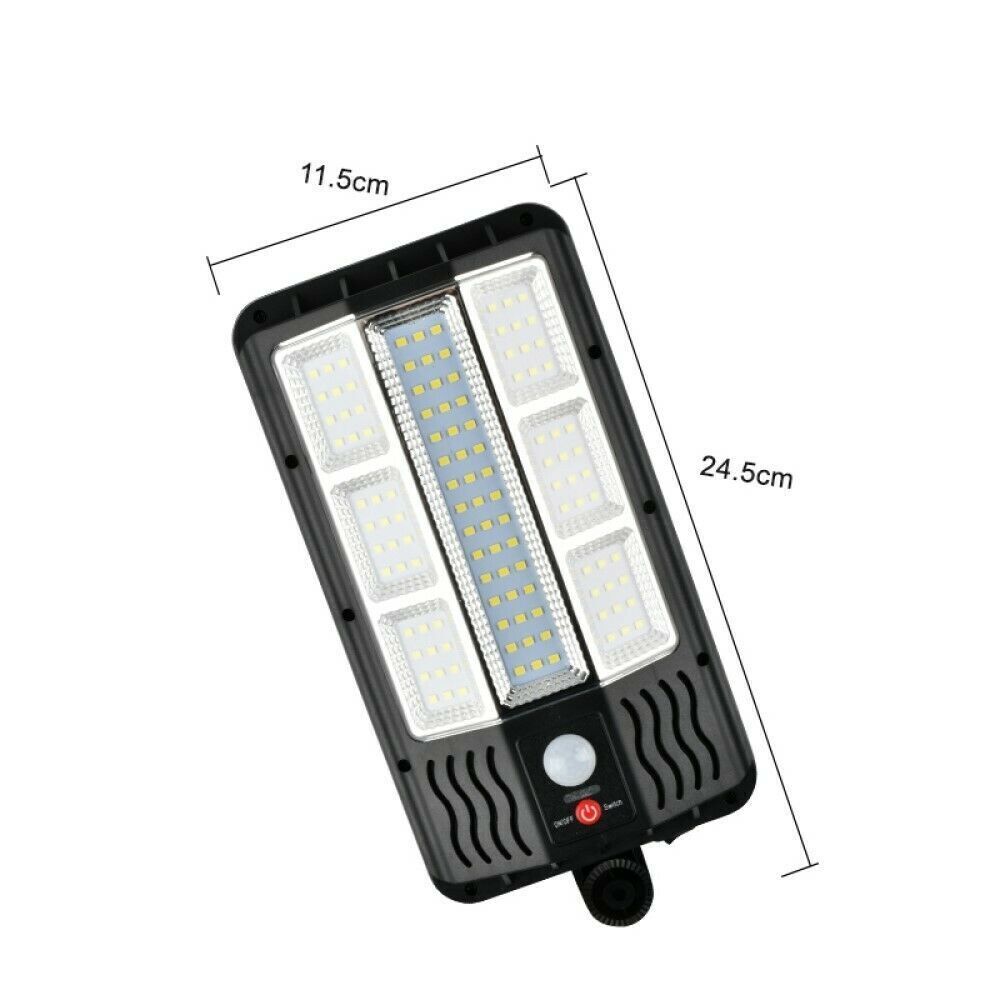 Faro lampione stradale pannello solare con sensore telecomando 117led smd ta146