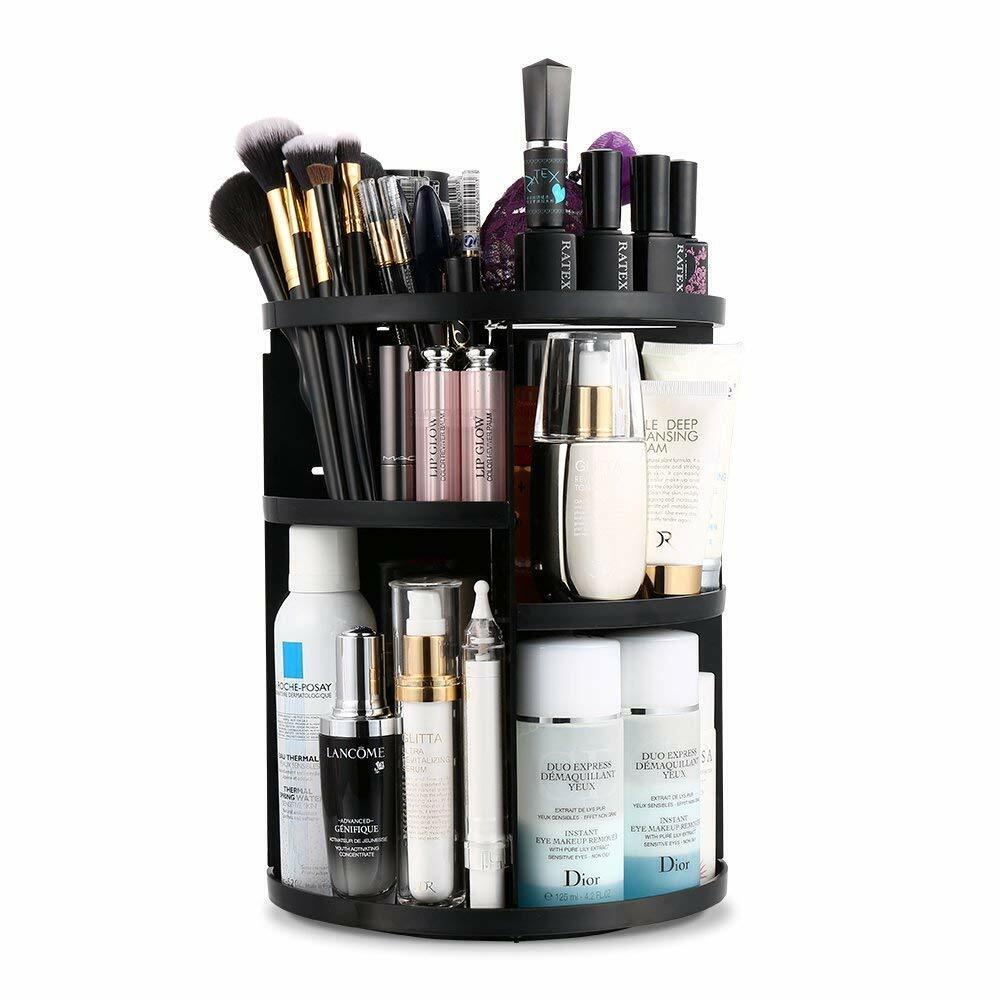 Organizer porta trucchi rotante 360 diversi ripiani 7 livelli regolabili make up