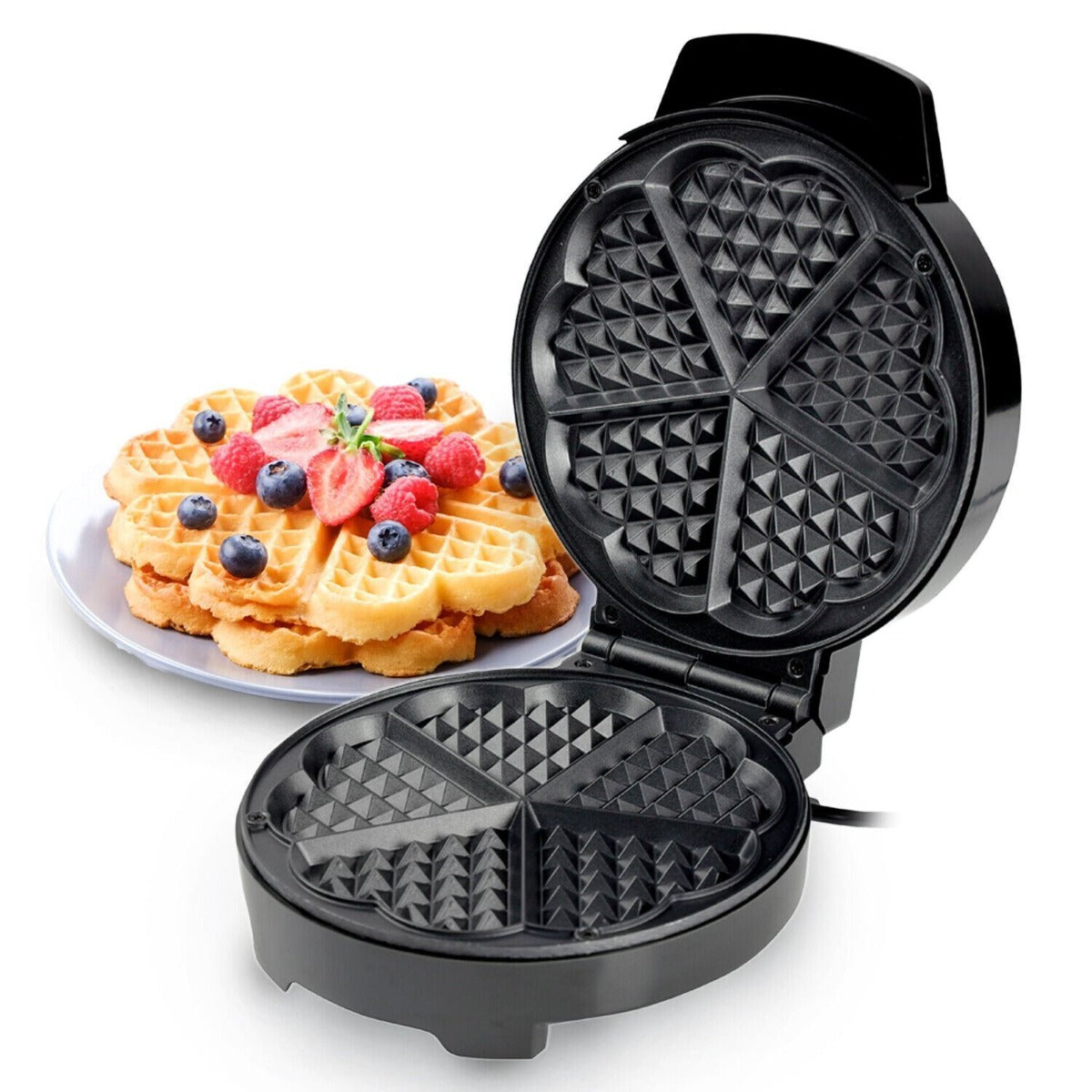 Piastra elettrica macchina waffle maker a forma di cuore 1000w griglia piastre antiaderenti