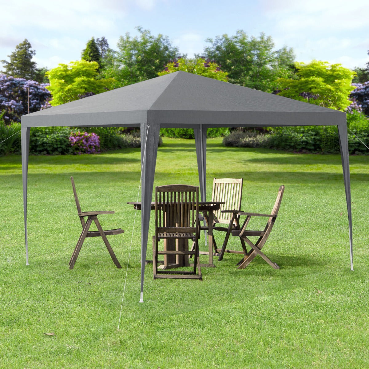 Gazebo 3x3 mt pieghevole richiudibile tendone giardino grigio impermeabile