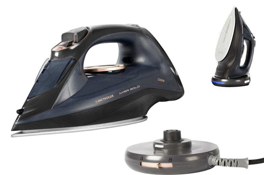 Ferro da stiro cordless senza filo ferro a vapore 2 IN 1 2200W piastra ceramica