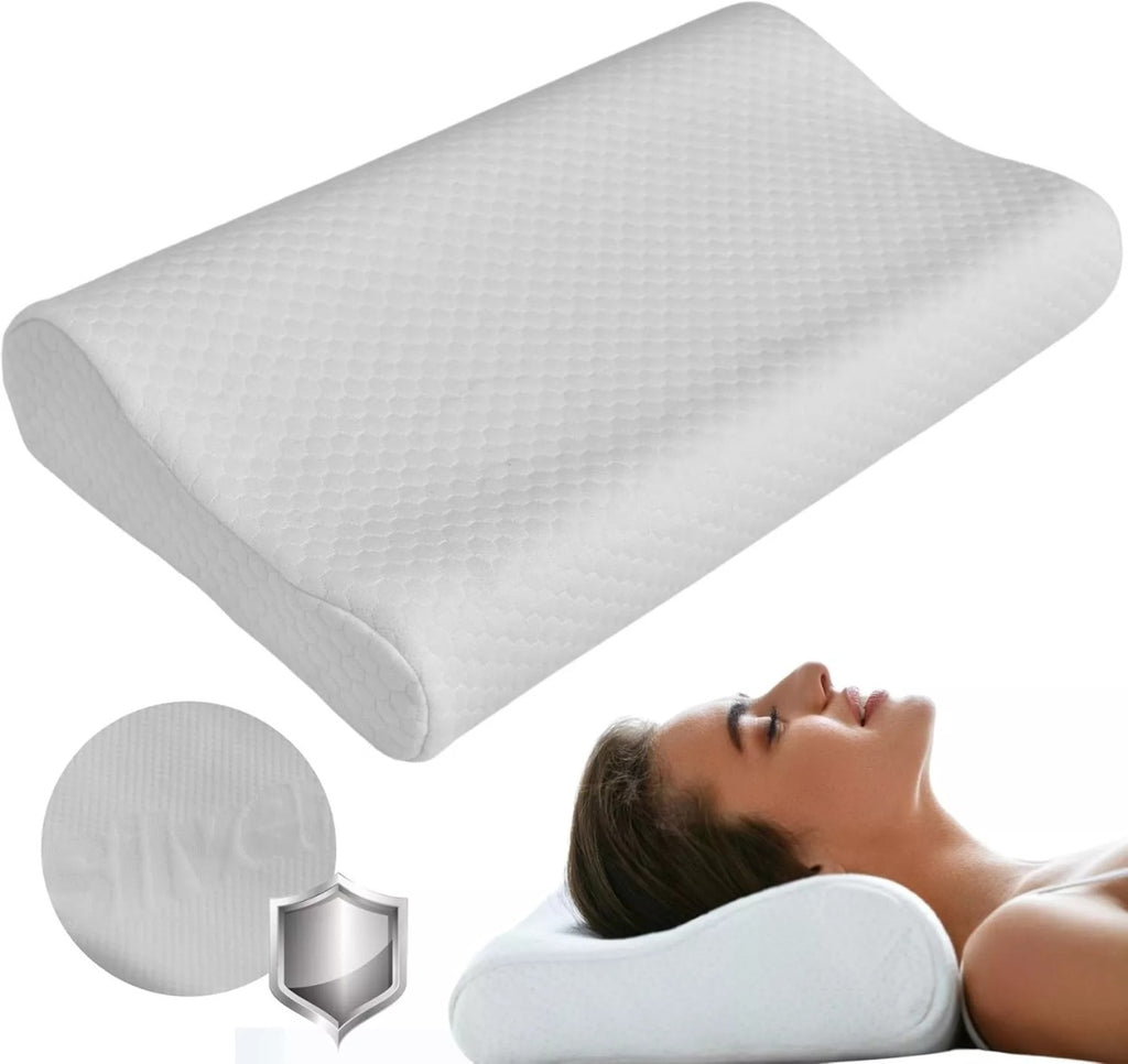 Cuscino Cervicale per Dormire Ortopedico, Guanciale Memory Foam Antirussamento