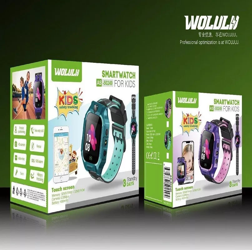 Orologio Smart per Bambini GPS 2G con Fotocamera, Allarme SOS, Torcia, Rubrica e Chiamate