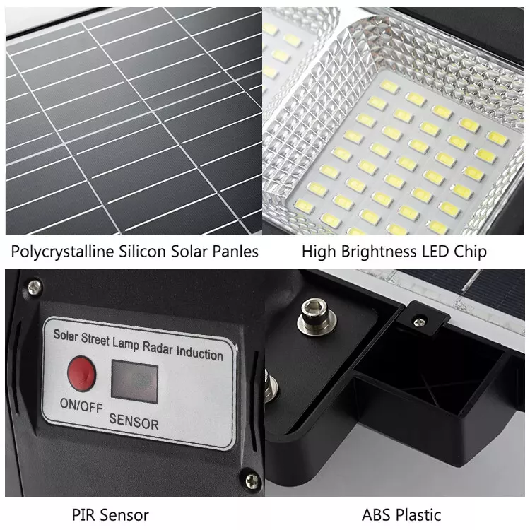 Lampione Solare LED 800W - 672 LED, 13000mAh, Sensore di Movimento