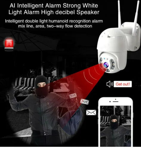 Telecamera IP Esterna Full HD 1080P Wireless WiFi con Autotracking