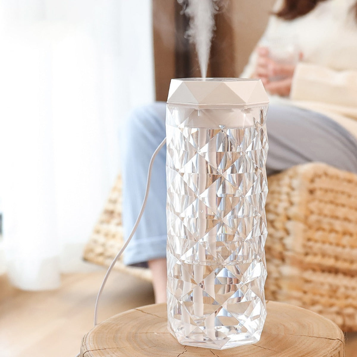 Lampada di cristallo dimmer da tavolo e diffusore di aromi 900ml