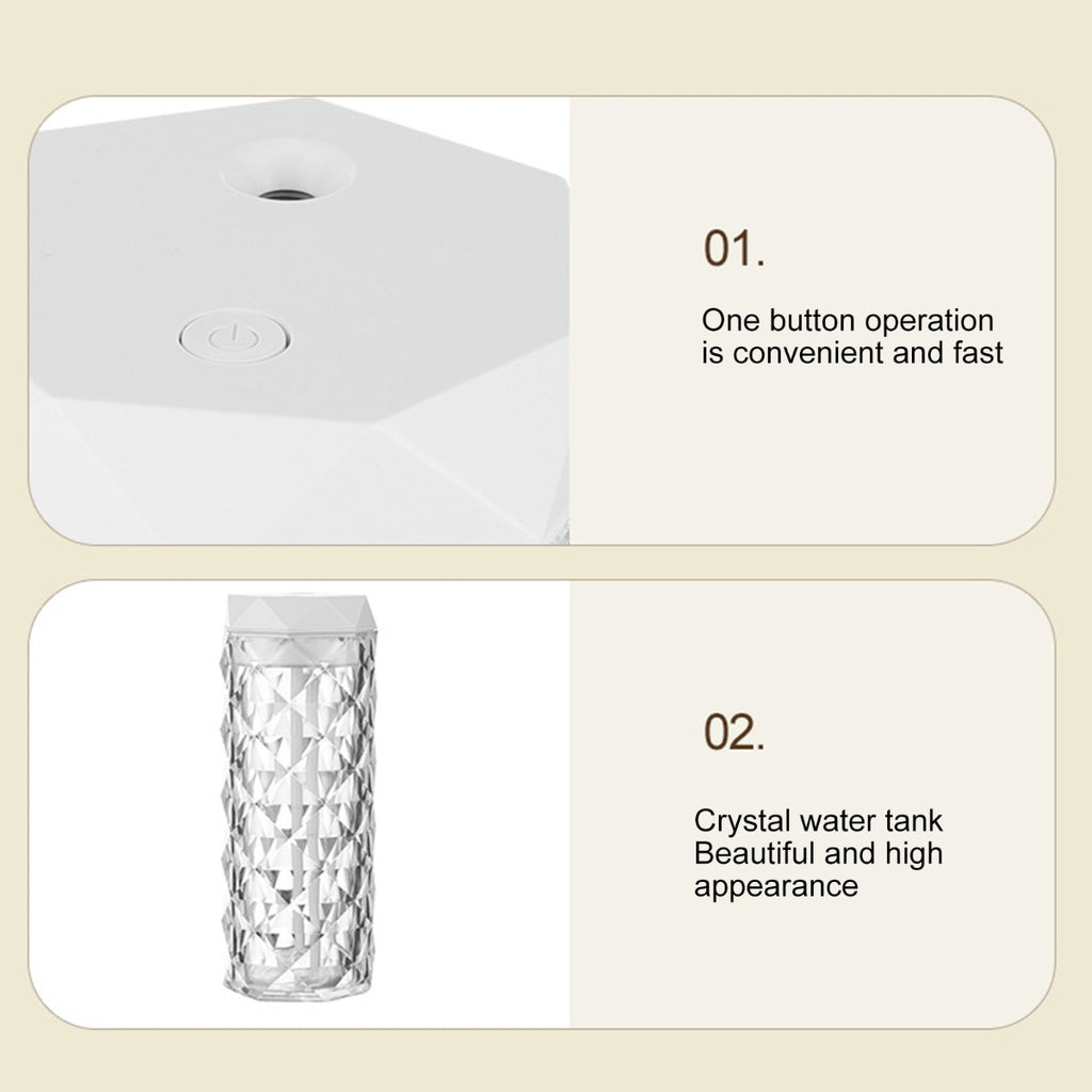 Lampada di cristallo dimmer da tavolo e diffusore di aromi 900ml