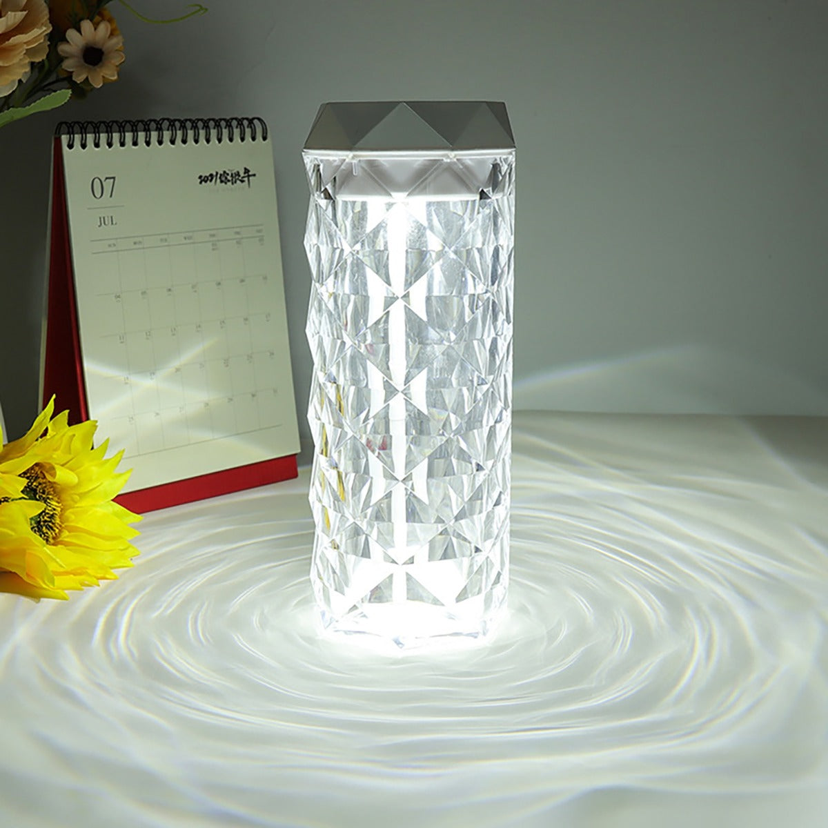 Lampada di cristallo dimmer da tavolo e diffusore di aromi 900ml