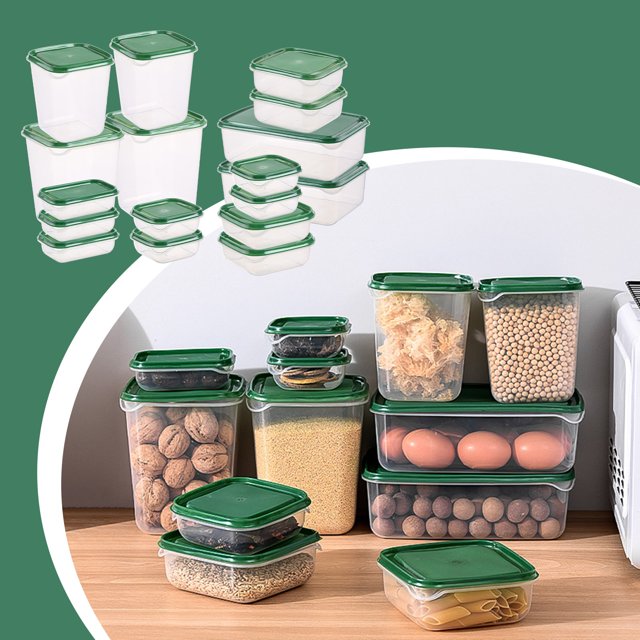 Set da 17 pezzi contenitori ermetici per cereali con coperchi