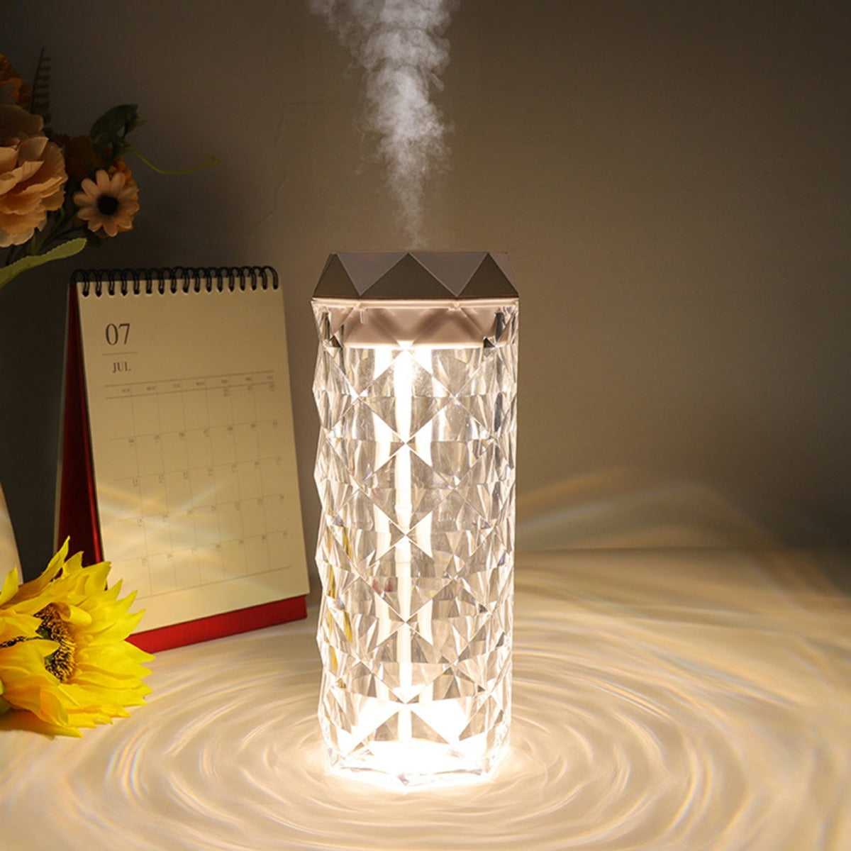 Lampada di cristallo dimmer da tavolo e diffusore di aromi 900ml