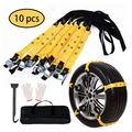 Kit Completo 10 Pezzi di Catene da Neve Universali per Pneumatici 185-225 mm – Antiscivolo per Auto e Camion