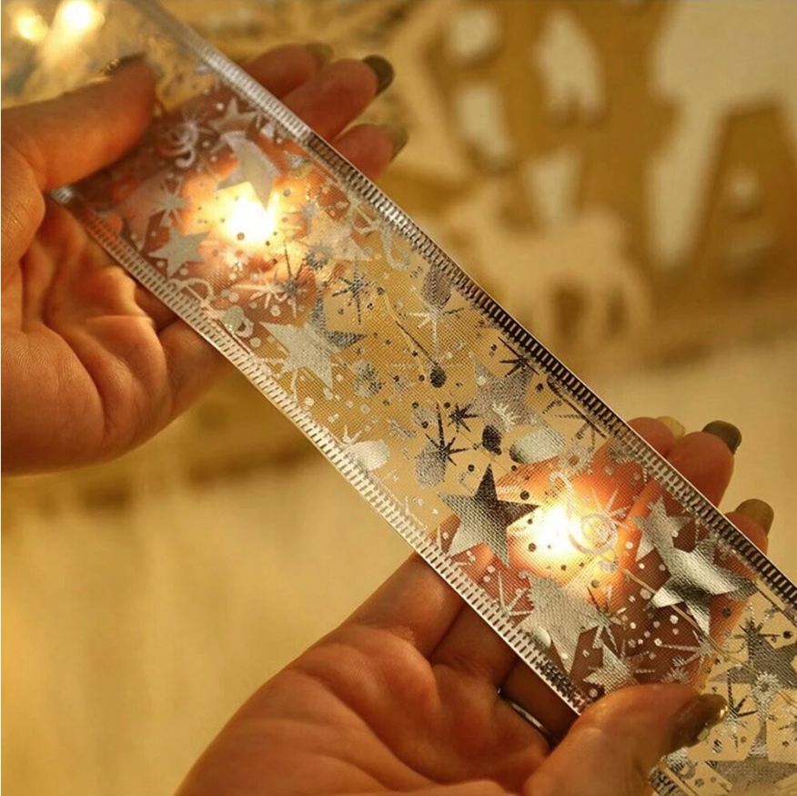 Nastro di Natale Luminoso con Luci LED - Decorazione Natalizia ORO 5 metri