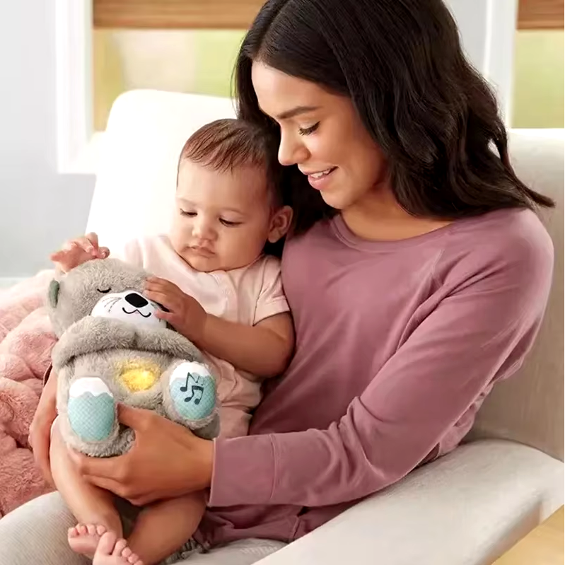 Breathing Bear Peluche Lontra Calmante - Sensazione Grembo Materno Grigio