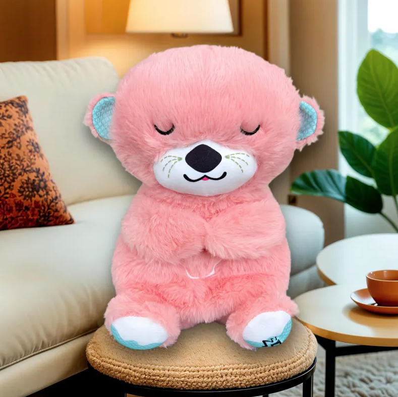 Breathing Bear Peluche Lontra Calmante - Sensazione Grembo Materno Rosa