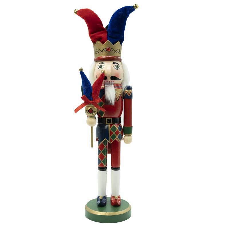 Schiaccianoci Natalizio in Legno con Cappello Jolly H.50 cm