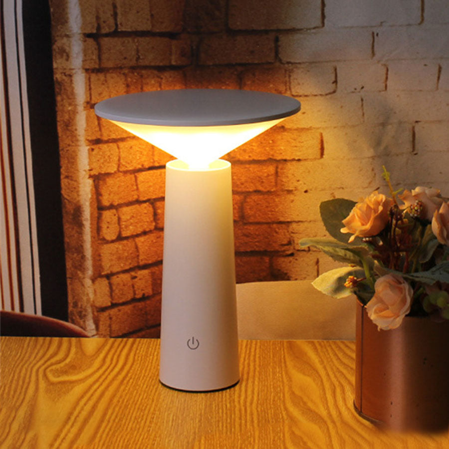 Lampada da tavolo da esterno moderna bianca 36LED USB, Lampada Ricaricabile con 180° Girevole 3 Colori