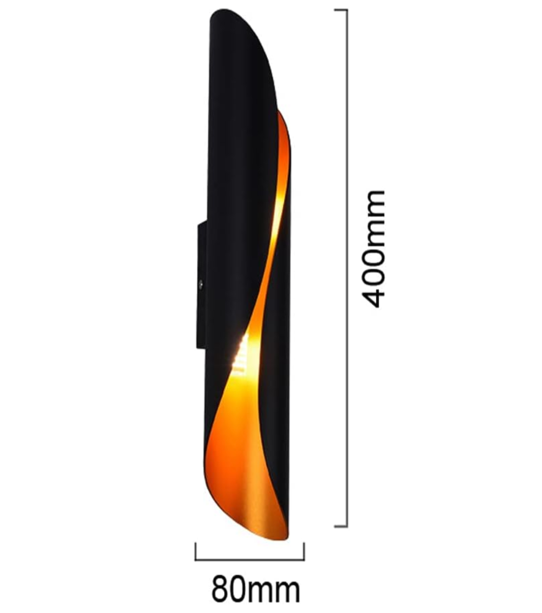 Applique Moderna da Parete E31-N - Lampada LED con Design Elegante (nero)