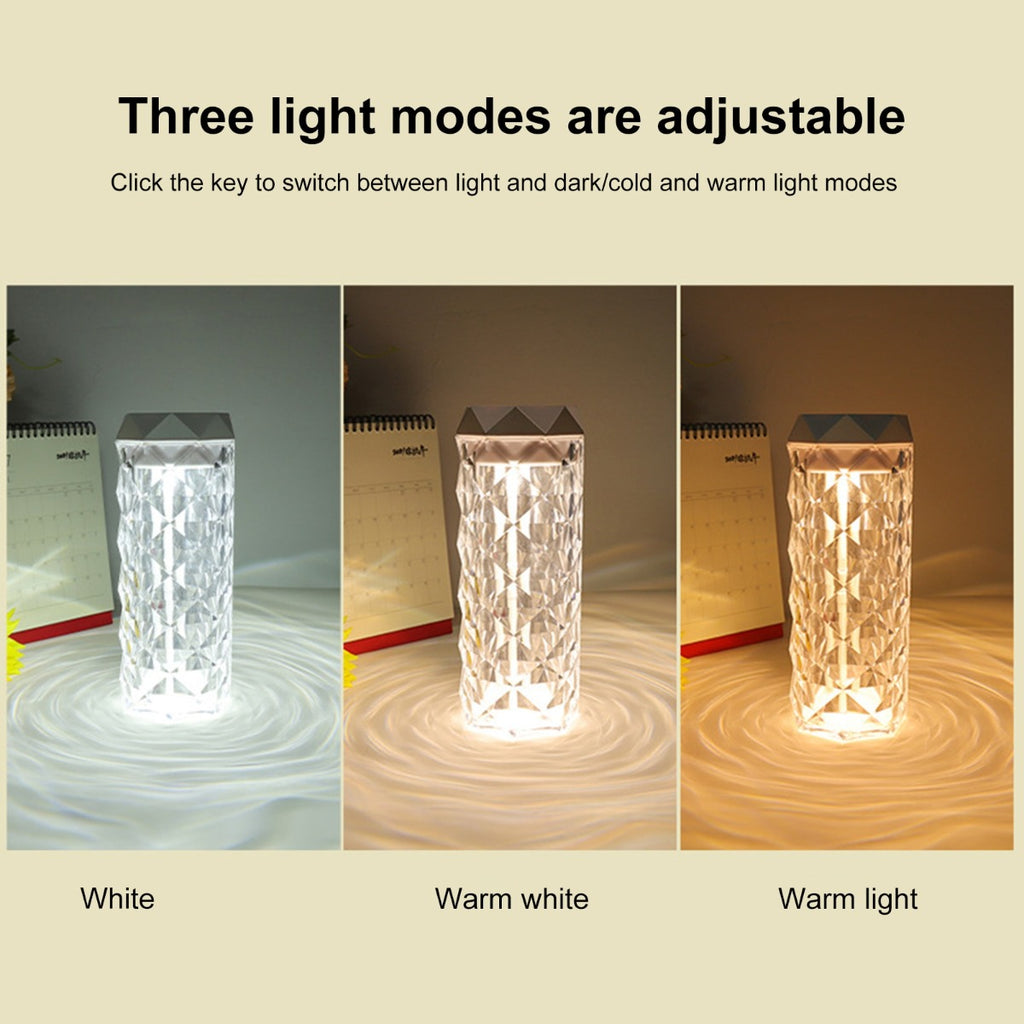 Lampada di cristallo dimmer da tavolo e diffusore di aromi 900ml
