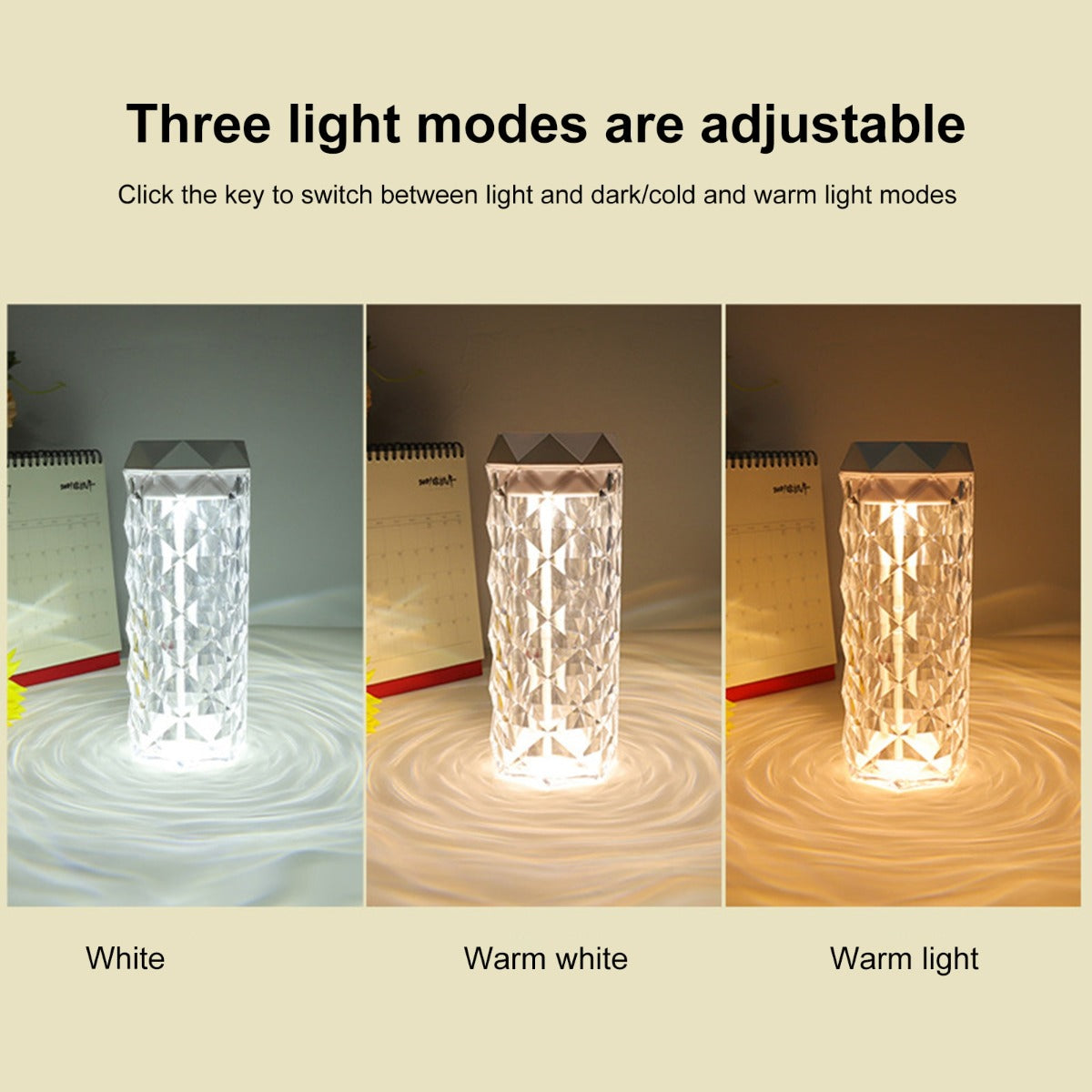 Lampada di cristallo dimmer da tavolo e diffusore di aromi 900ml
