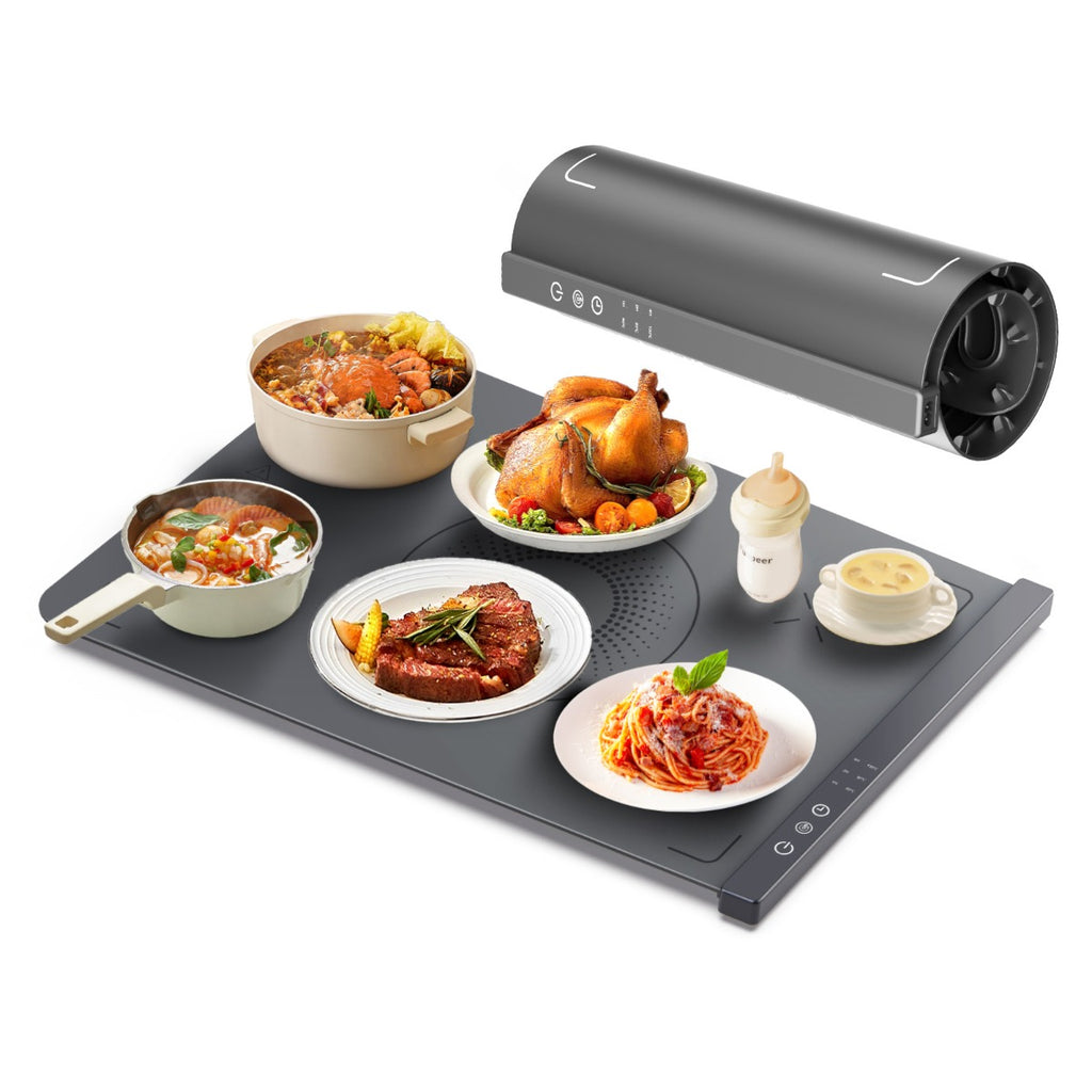Scaldavivande Elettrico Portatile in Silicone 60×44 cm | Tappetino Riscaldante Pieghevole, 3 Livelli di Temperatura