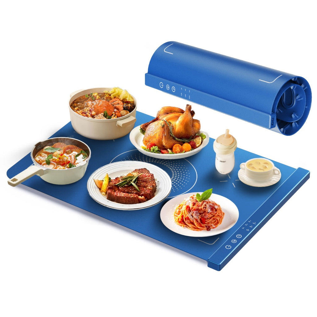 Scaldavivande Elettrico Portatile in Silicone 60×44 cm | Tappetino Riscaldante Pieghevole, 3 Livelli di Temperatura