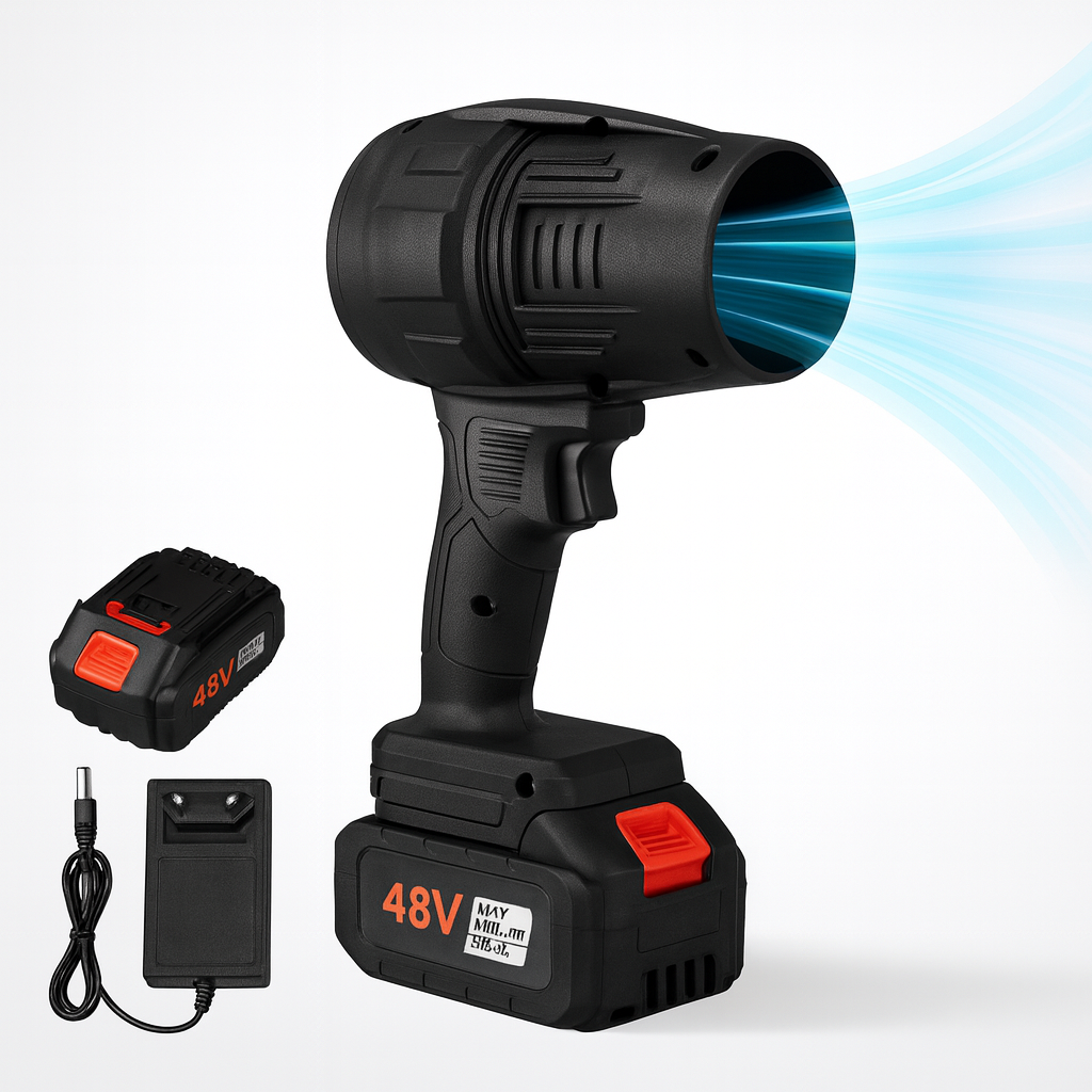 Soffiatore Senza Fili con Doppia Batteria 48V o 88V Turbo Ventola Portatile, Valigetta Inclusa