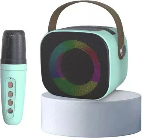 Mini Karaoke Portatile con Bluetooth e Microfono Wireless – Altoparlante RGB con Effetti Luce, Batteria Ricaricabile 1200 mAh, Ideale per Feste, Karaoke e Eventi