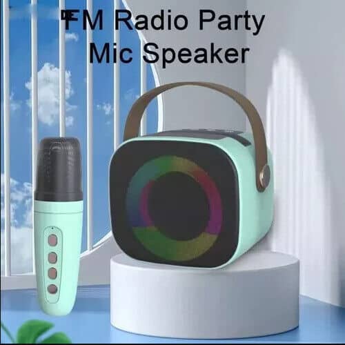 Mini Karaoke Portatile con Bluetooth e Microfono Wireless – Altoparlante RGB con Effetti Luce, Batteria Ricaricabile 1200 mAh, Ideale per Feste, Karaoke e Eventi
